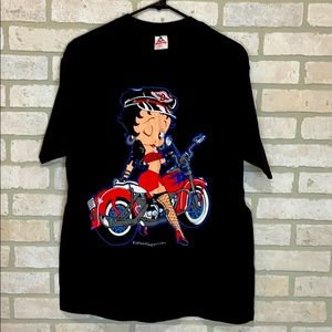 Vintage 1992 Betty Boop Motorcycle graphic shirt